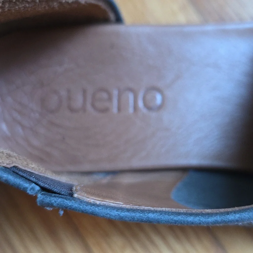 Bueno Blue Leather Sandals with Asymmetric, Open-Toe Design - Picture 2 of 8